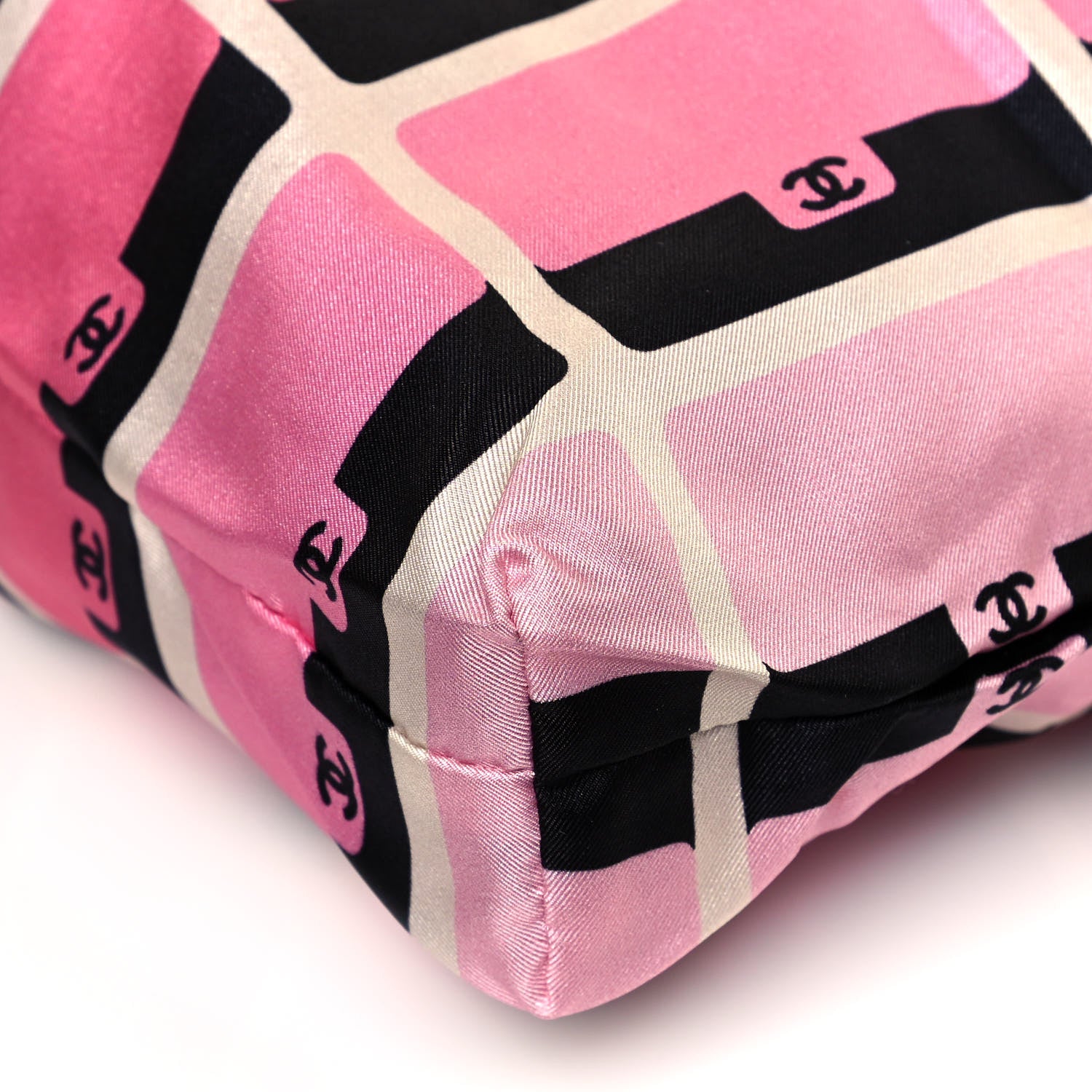 Chanel Caviar Fabric Quilted Foldable Tote With Chain Pink Multicolor 12 of 15