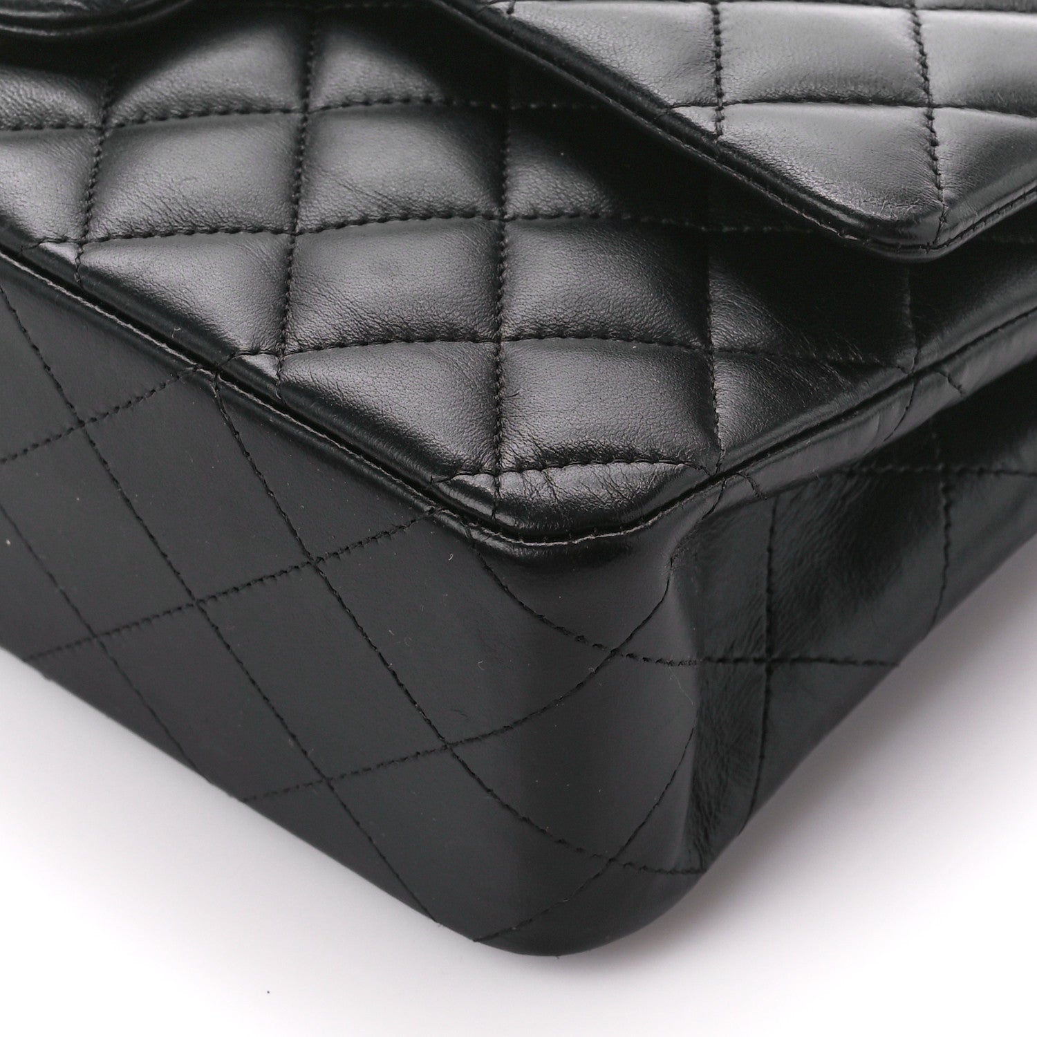 Chanel Lambskin Quilted Medium Double Flap Black 11 of 12