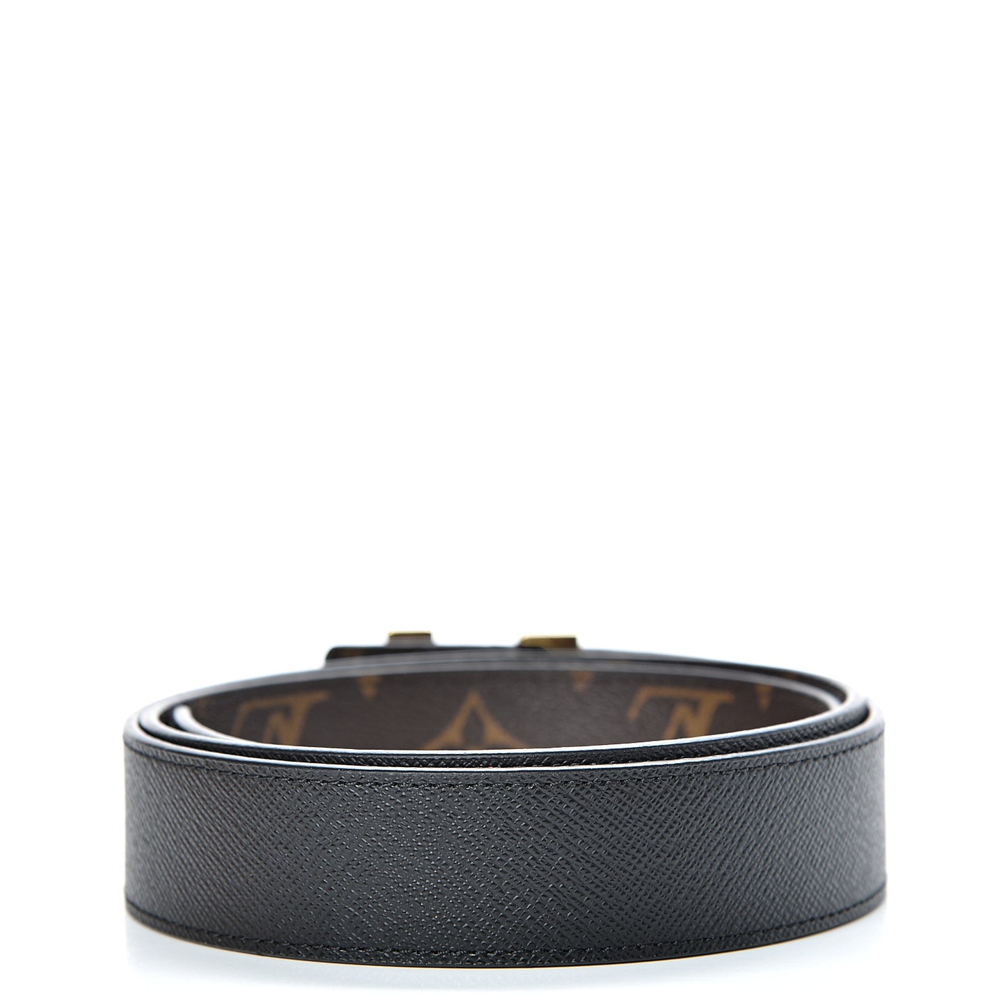 Calfskin Monogram 30mm LV Initiales Reversible Belt 90 36 Black