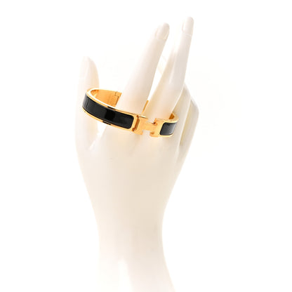 Hermes Enamel Narrow Clic Clac H Bracelet PM Black 2 of 5