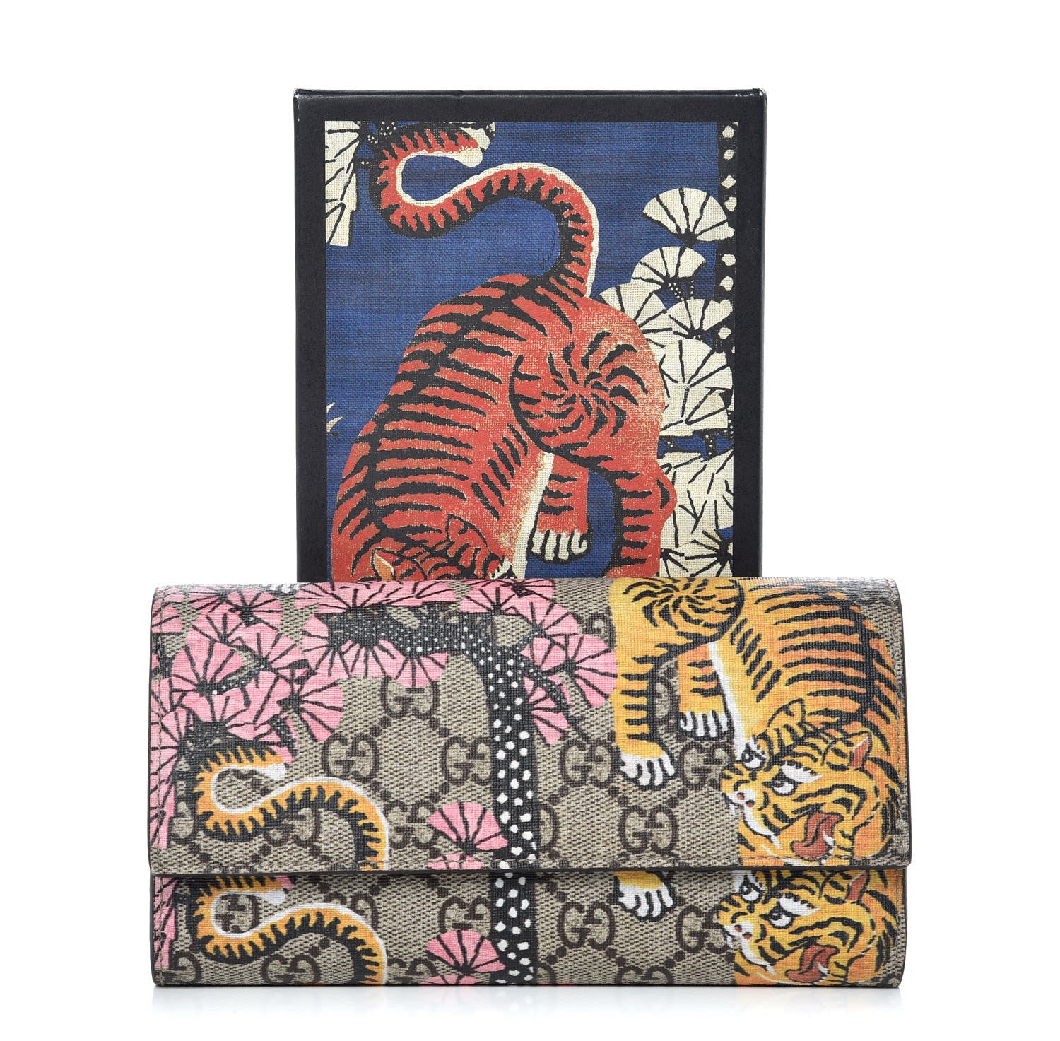 Gucci GG Supreme Monogram Bengal Continental Wallet Beige Pink 13 of 13