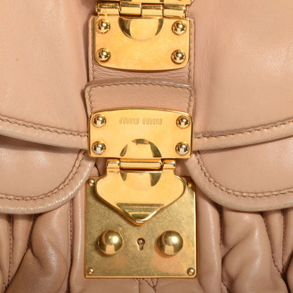 Miu Miu Lux Leather Matelasse Coffer Cuoio 10 of 11