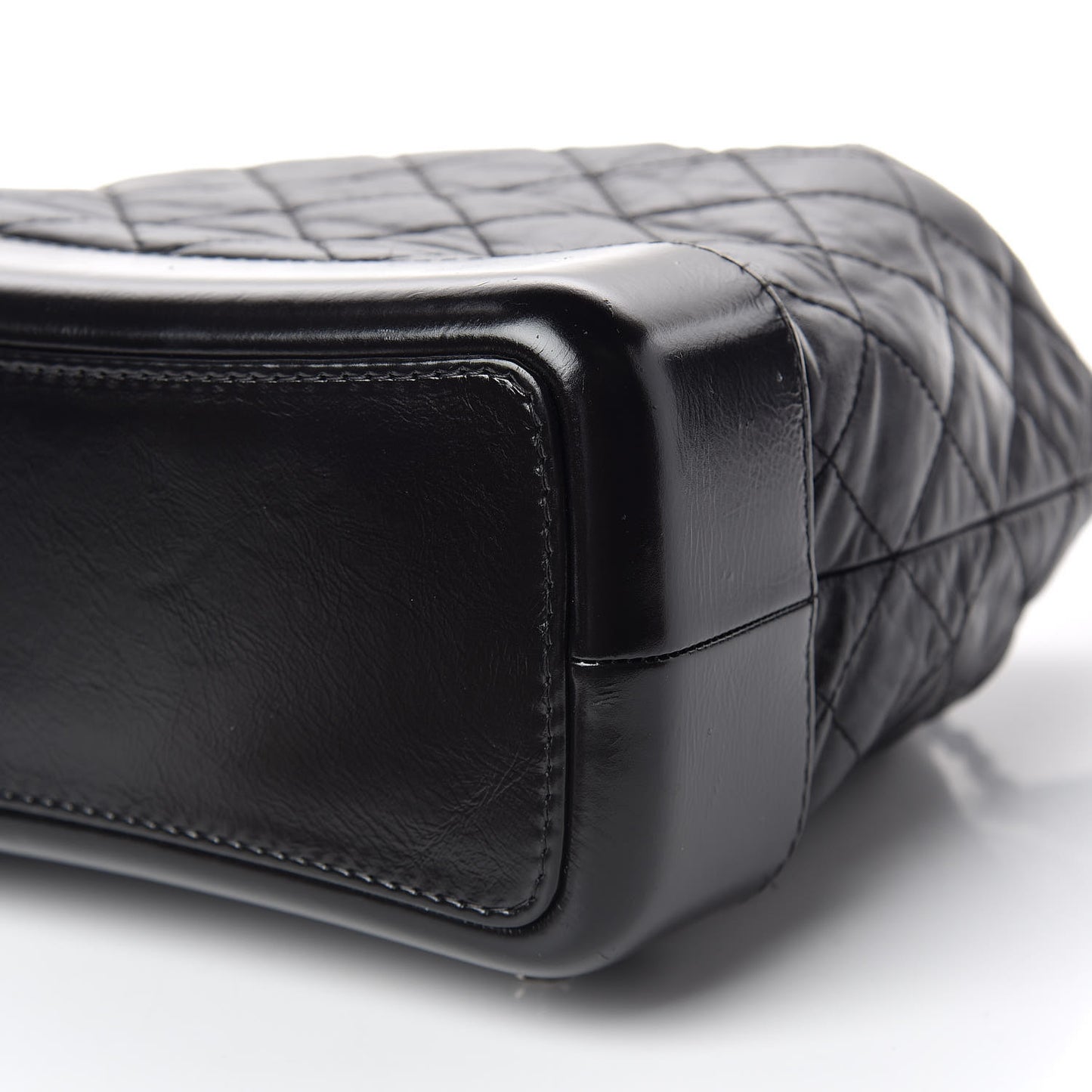 Aged Calfskin Quilted Gabrielle Backpack Black