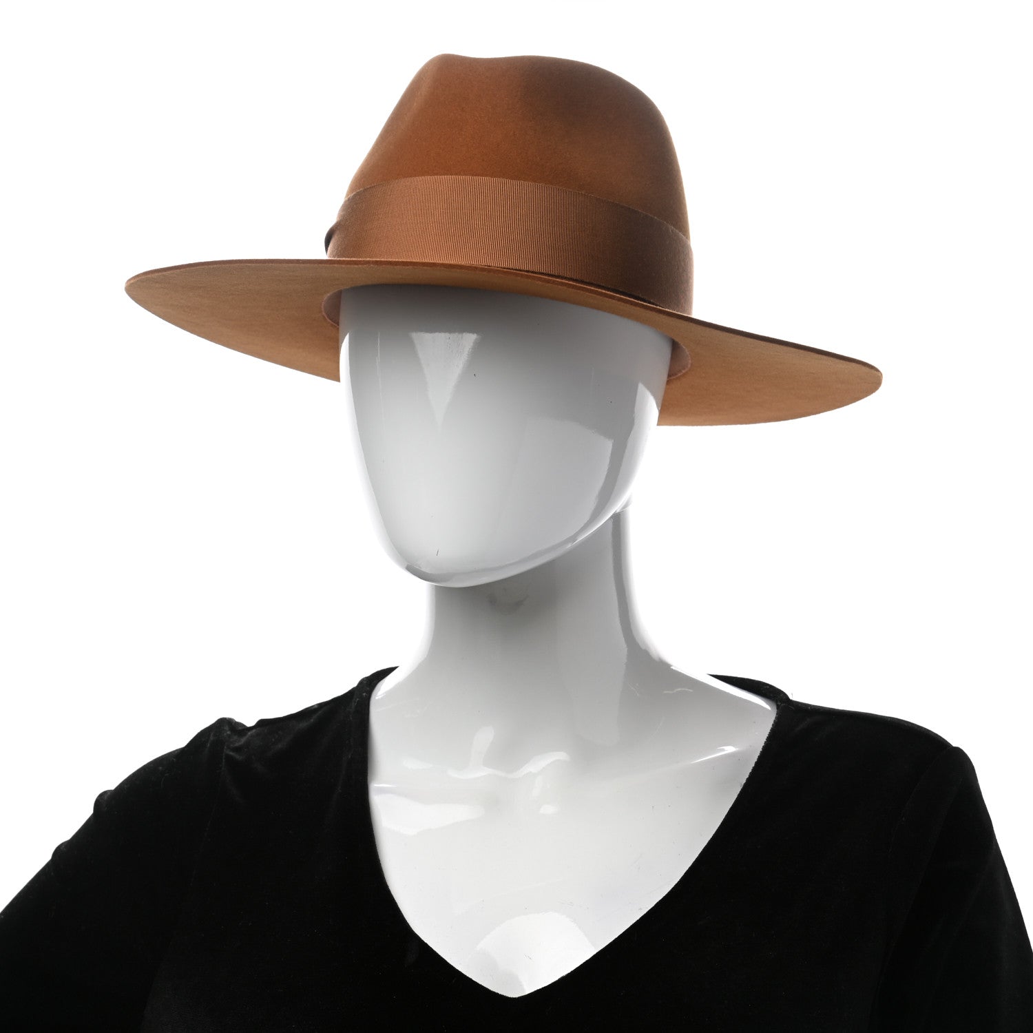 Hermes Rabbit Felt Laquered Gold Faubourg Pop H Hat 57 Marron Chutney 2 of 8