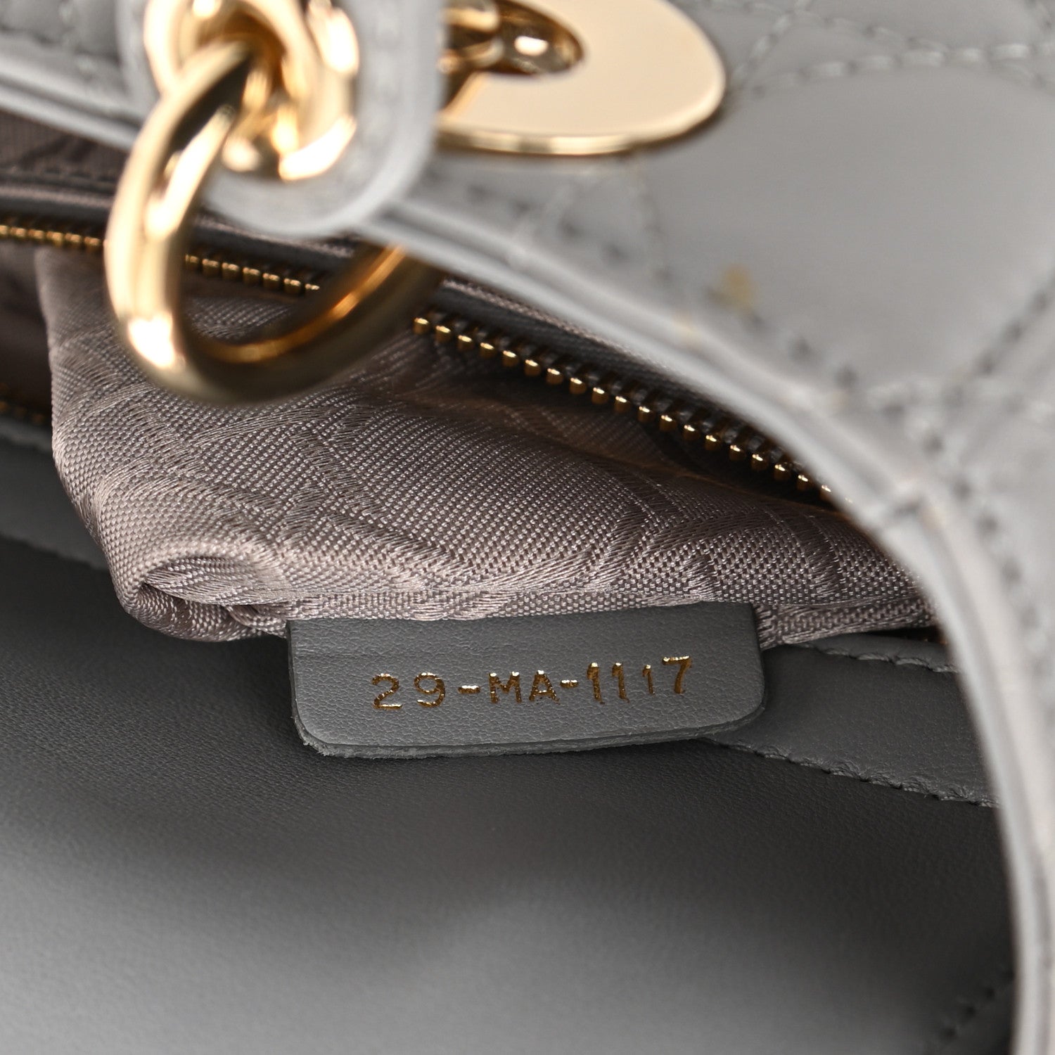 Christian Dior Lambskin Cannage Small Lucky Badges My Lady Dior Grey 6 of 7