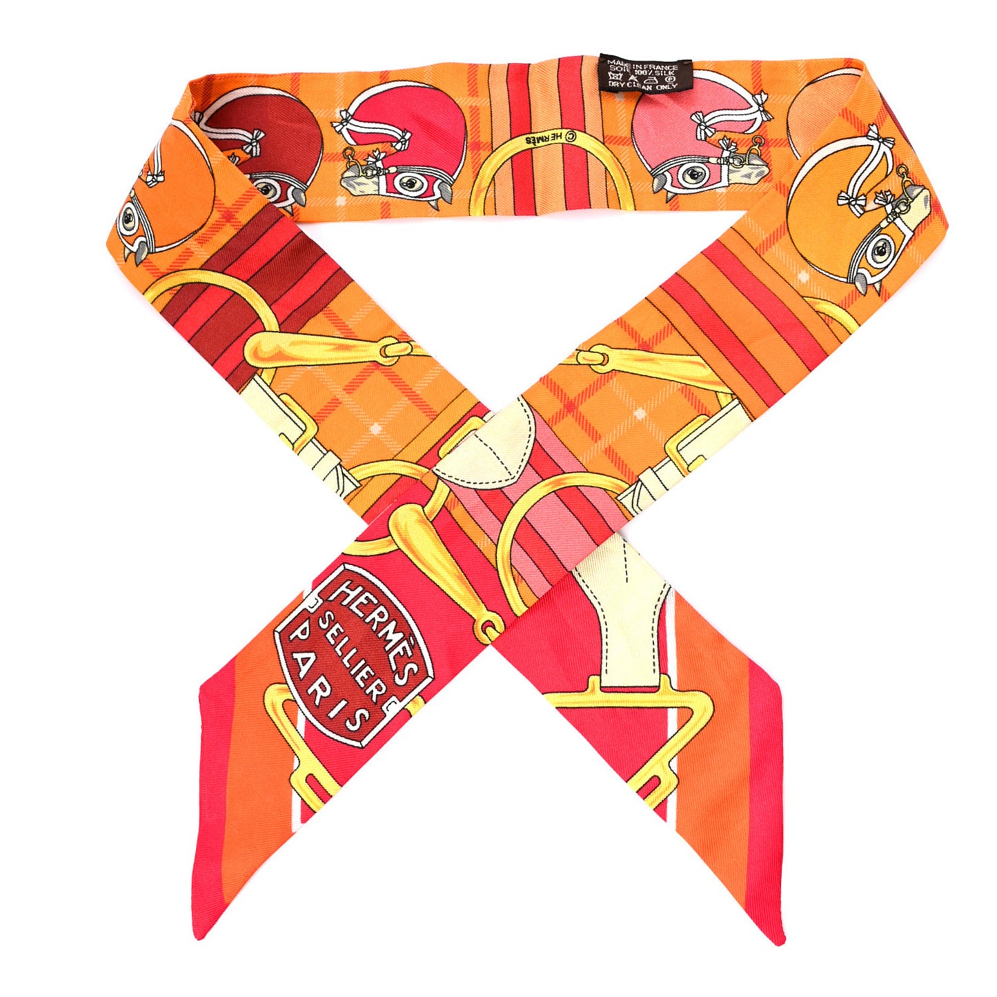 Silk Tatersale Twilly Rouge Orange Jaune D'Or