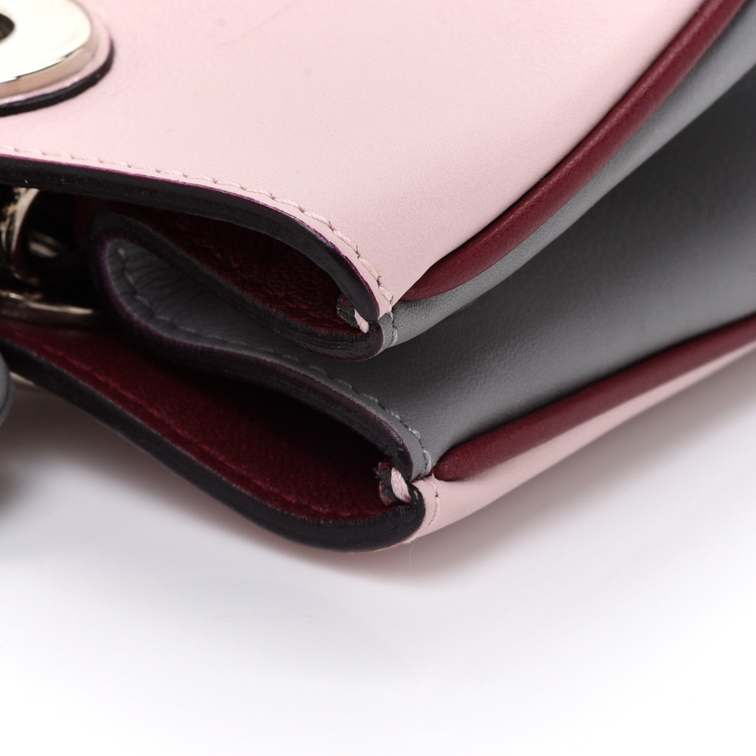 Christian Dior Smooth Calfskin Mini Tri-Color Diorissimo Tote Pink Grey Burgundy 11 of 12