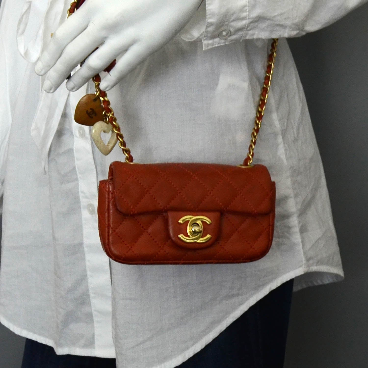 Chanel Lambskin Quilted Cruise Charm Mini Flap Red 2 of 13