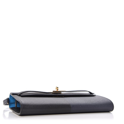 Hermes Epsom Casaque Kelly Wallet To Go Black Bleu Indigo Bleu Frida 4 of 10
