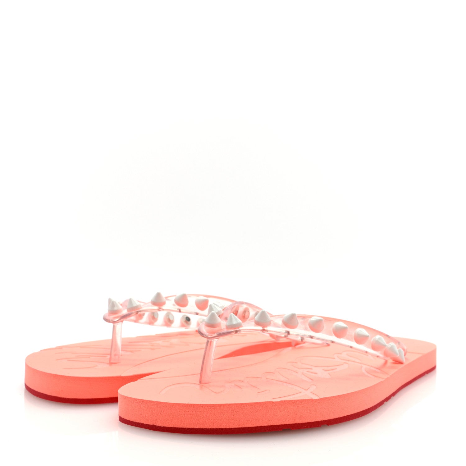 Christian Louboutin Rubber Spike Loubi Donna Flip Flop 39 Transparent 2 of 7
