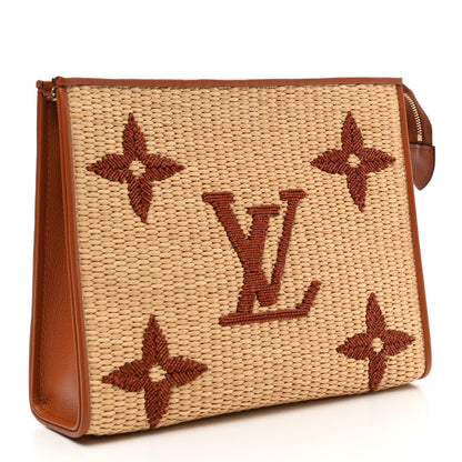 Louis Vuitton Raffia Monogram Giant Toiletry Pouch 26 Tan 3 of 6