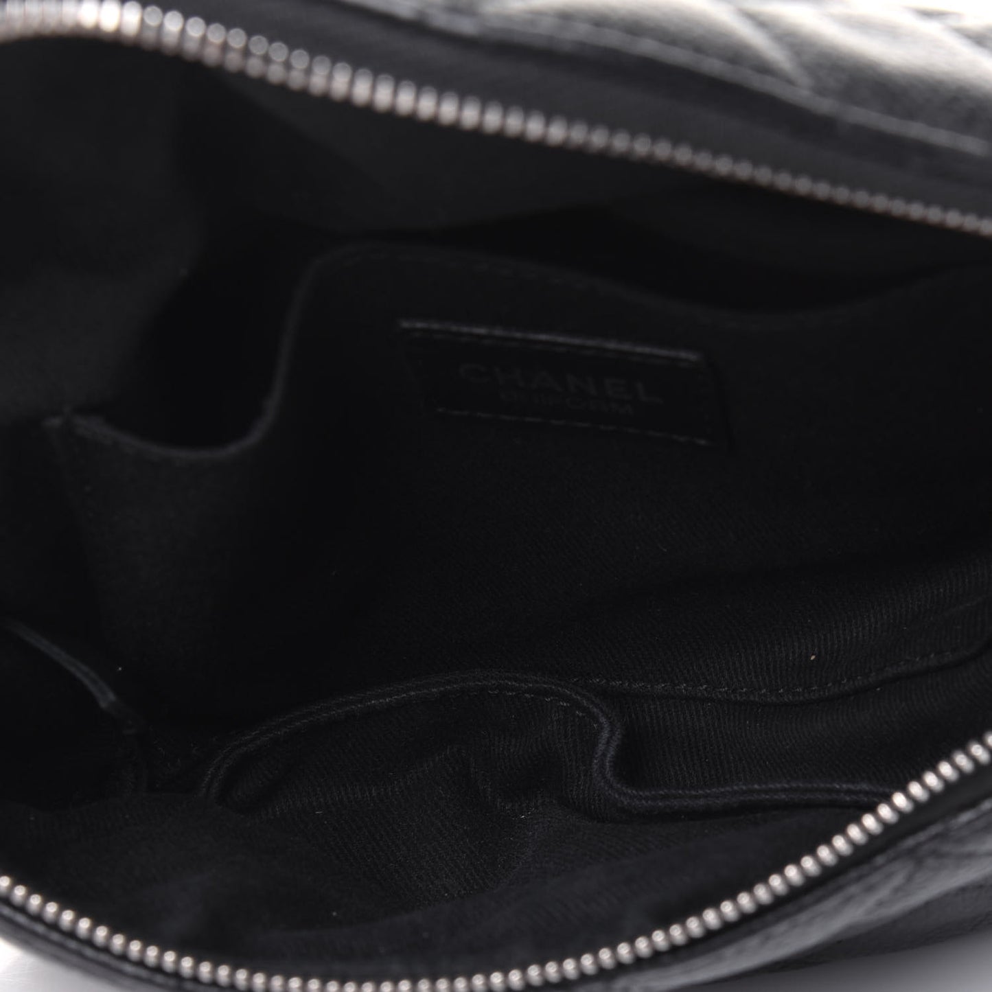 Grained Calfskin Quilted Waist Belt Bag Black