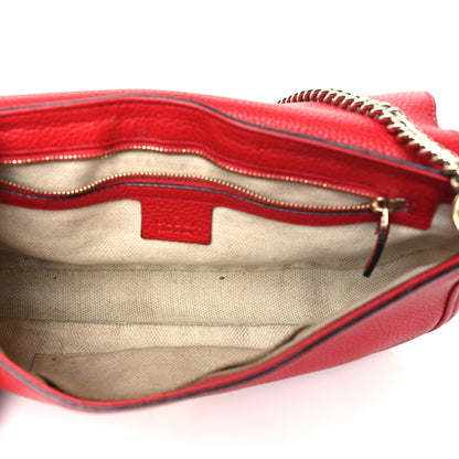 Gucci Pebbled Calfskin Medium Soho Flap Crossbody Vibrant Red 5 of 16