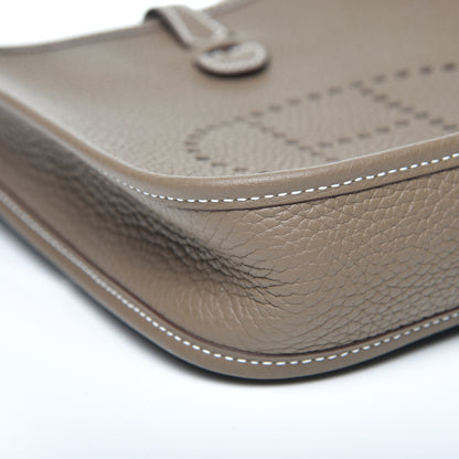 Hermes Taurillon Clemence Amazone Evelyne TPM Etoupe Bleu Indigo 5 of 9
