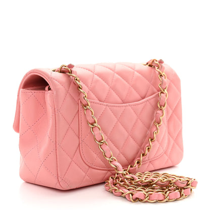 Chanel Lambskin Quilted Mini Rectangular Flap Light Pink 3 of 10