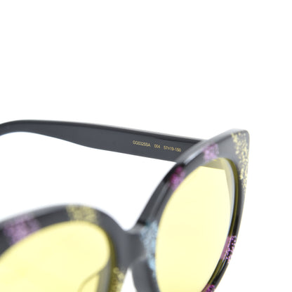 Gucci Glitter Acetate Cat Eye Sunglasses GG0325SA Black Yellow 5 of 8