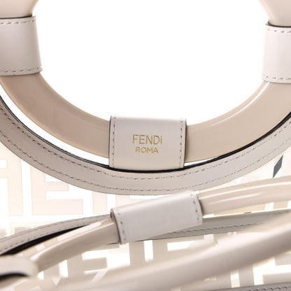 Fendi TPU FF Vitello Century Plexiglass Medium Runaway Shopper Tote White 7 of 7