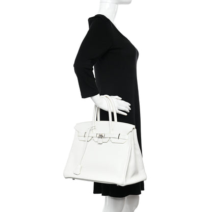 Hermes Taurillon Clemence Birkin 35 White 2 of 20