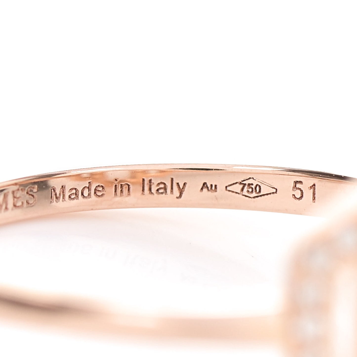 18K Rose Gold Diamond Attelage Ring 51 5.75