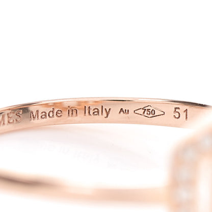 Hermes 18K Rose Gold Diamond Attelage Ring 51 5.75 6 of 6