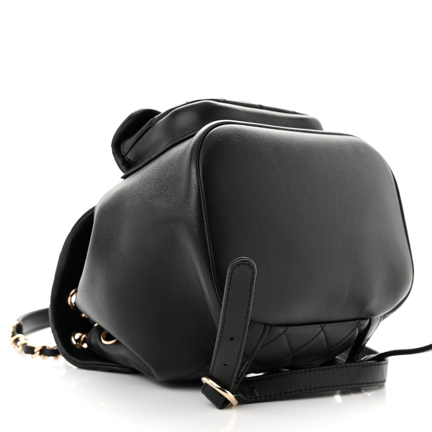 Chanel Lambskin Quilted Small Duma Drawstring Backpack Black 9 of 12