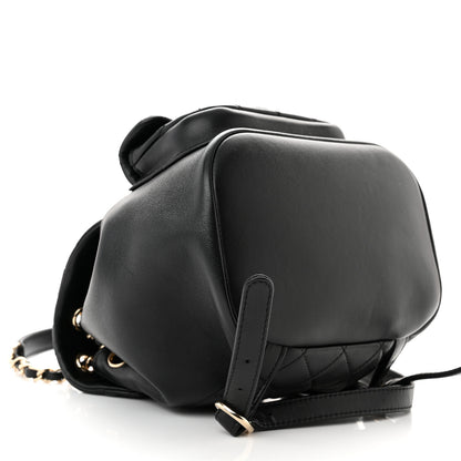 Chanel Lambskin Quilted Small Duma Drawstring Backpack Black 9 of 12