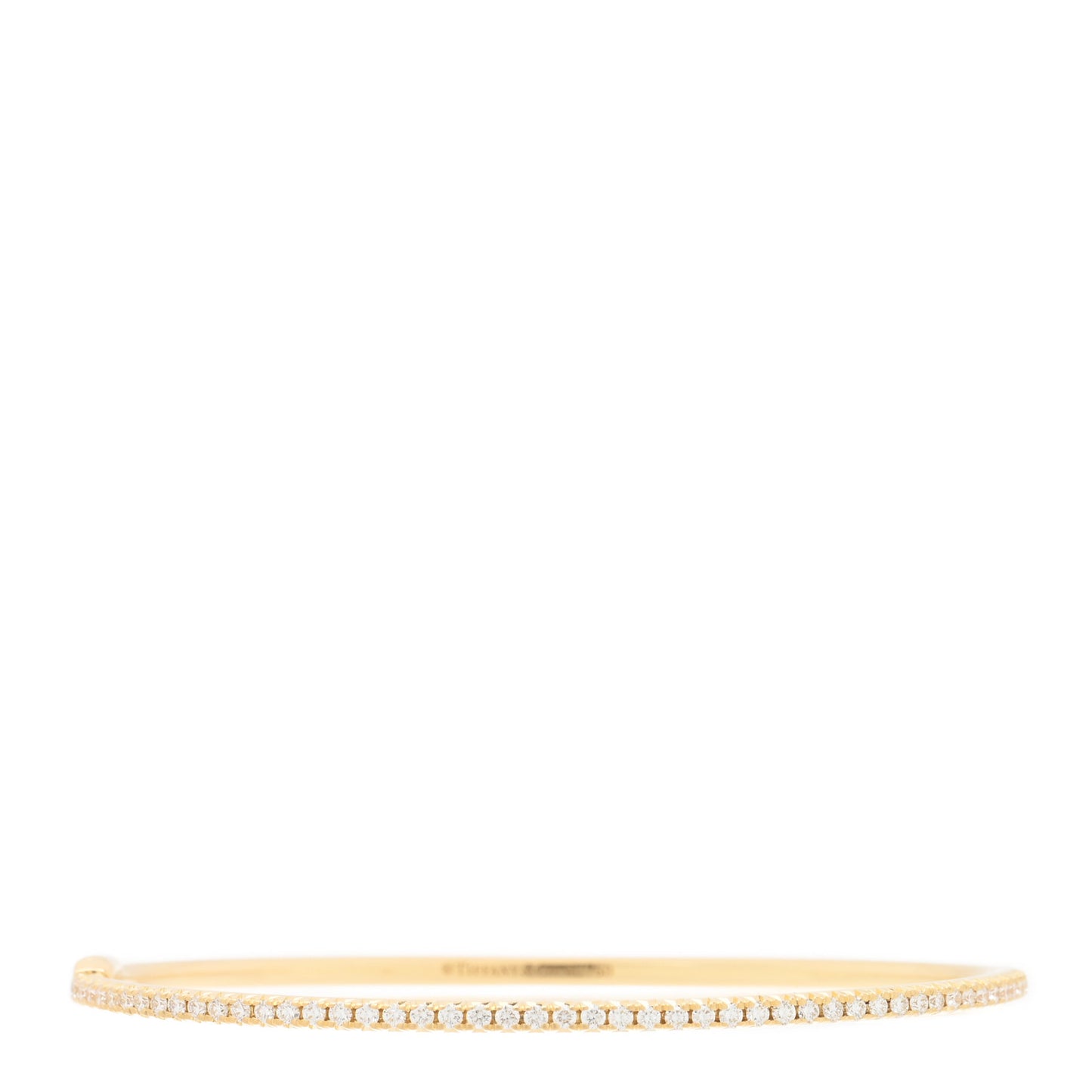 18K Yellow Gold Diamond Metro Hinged Bangle Bracelet