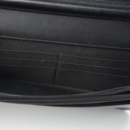 Chanel Calfskin Painted Chevron Embossed Boy Wallet On Chain WOC Black 5 of 11
