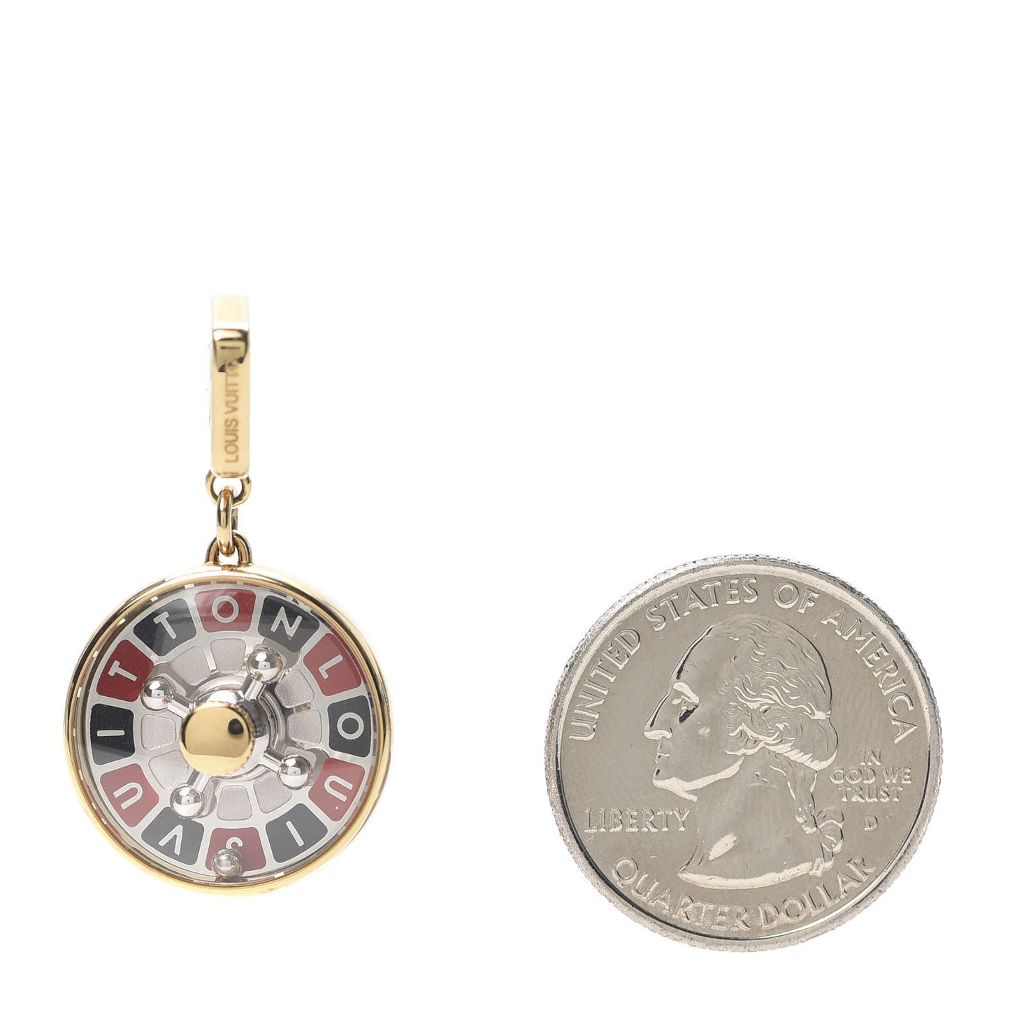 18K Yellow Gold Enamel Roulette Charm