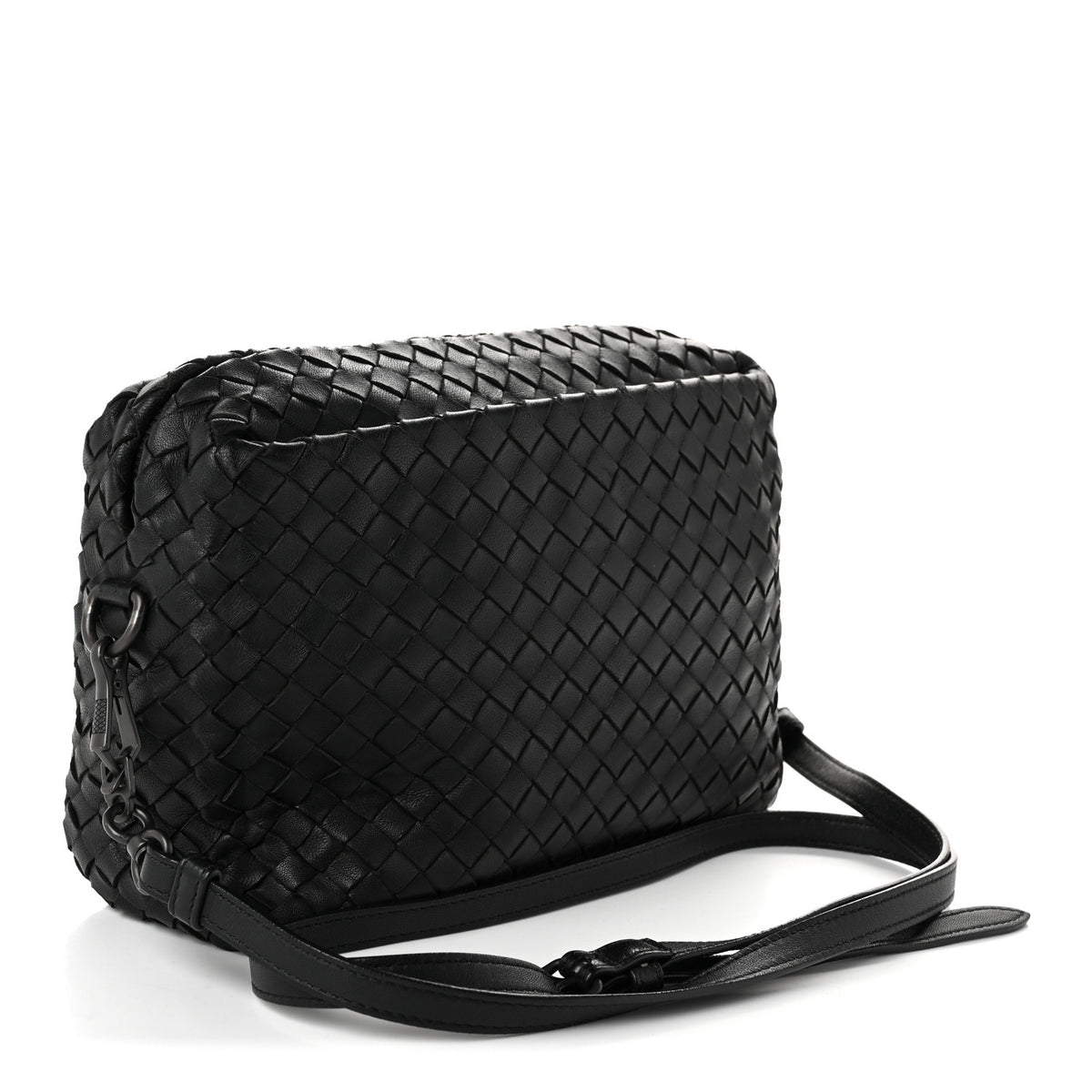 Nappa Intrecciato Crossbody Messenger Black