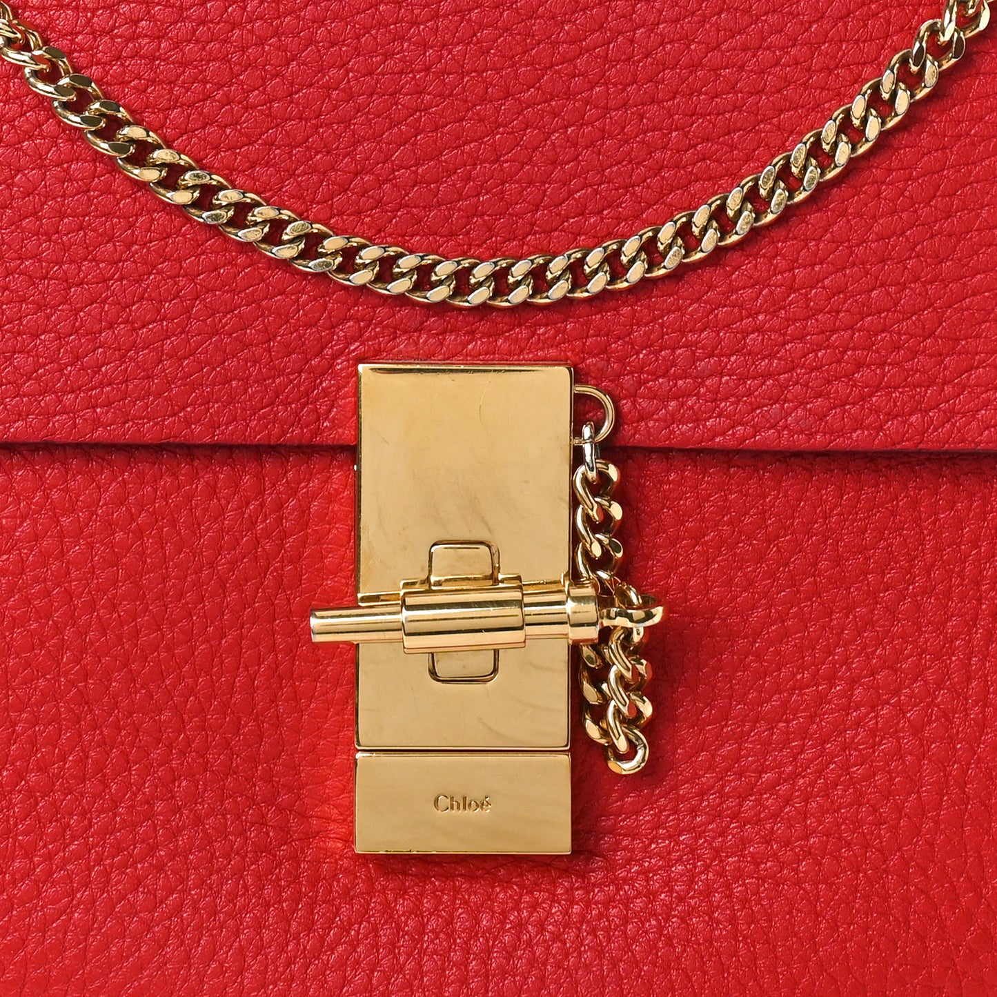 Grained Lambskin Mini Drew Shoulder Bag Plaid Red
