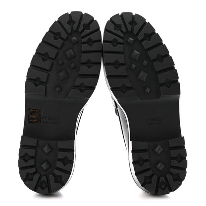 Hermes Calfskin Womens Icone Loafers 36 Black 6 of 11