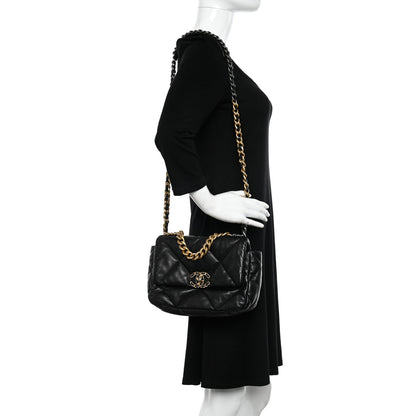 Chanel Lambskin Quilted Medium Chanel 19 Flap Black 2 of 10