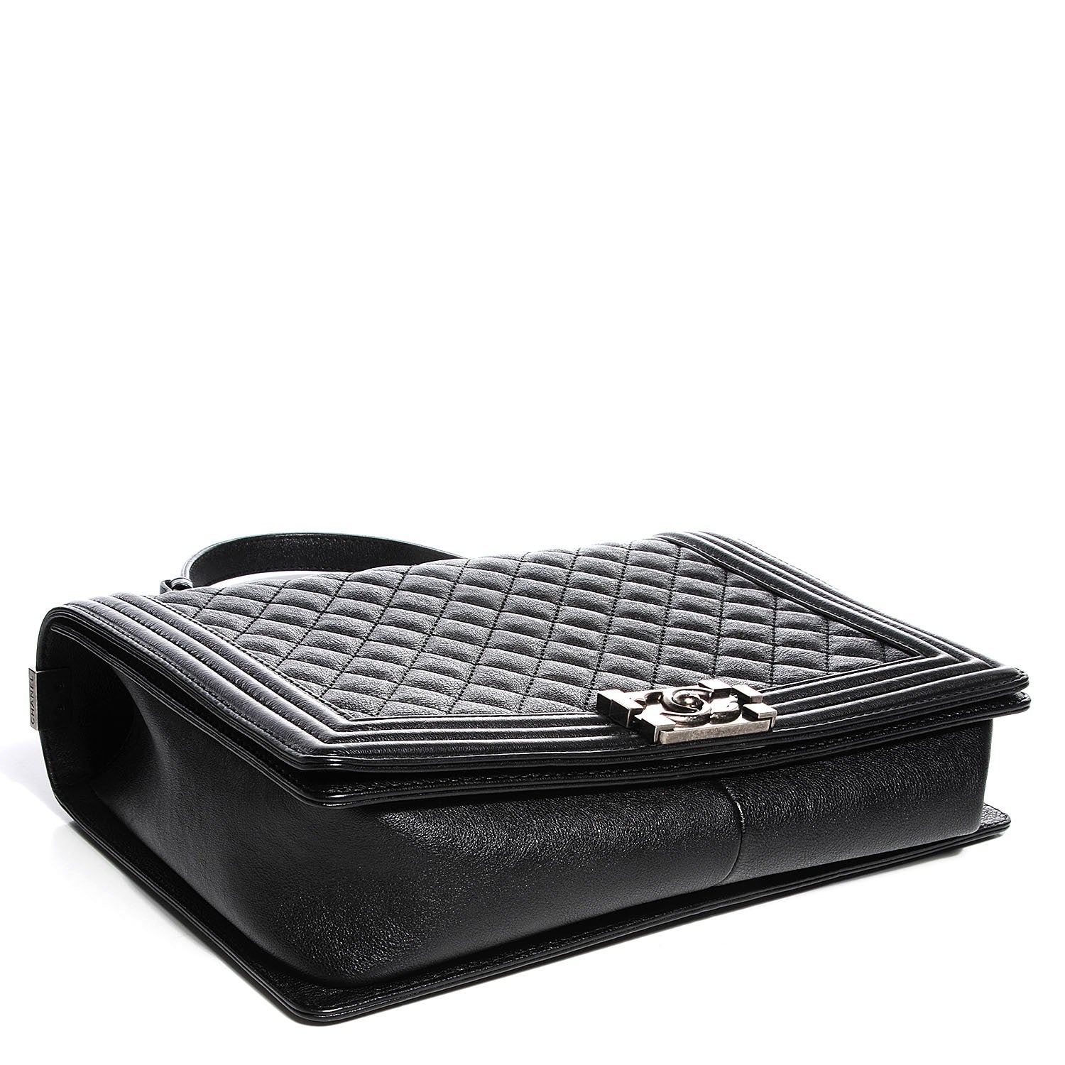 Chanel Metallic Calfskin Quilted Large Boy Flap Black 4 of 9