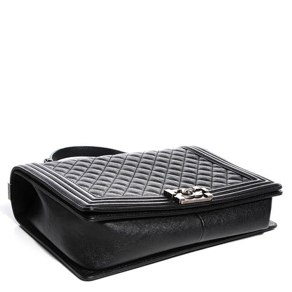 Chanel Metallic Calfskin Quilted Large Boy Flap Black 4 of 9