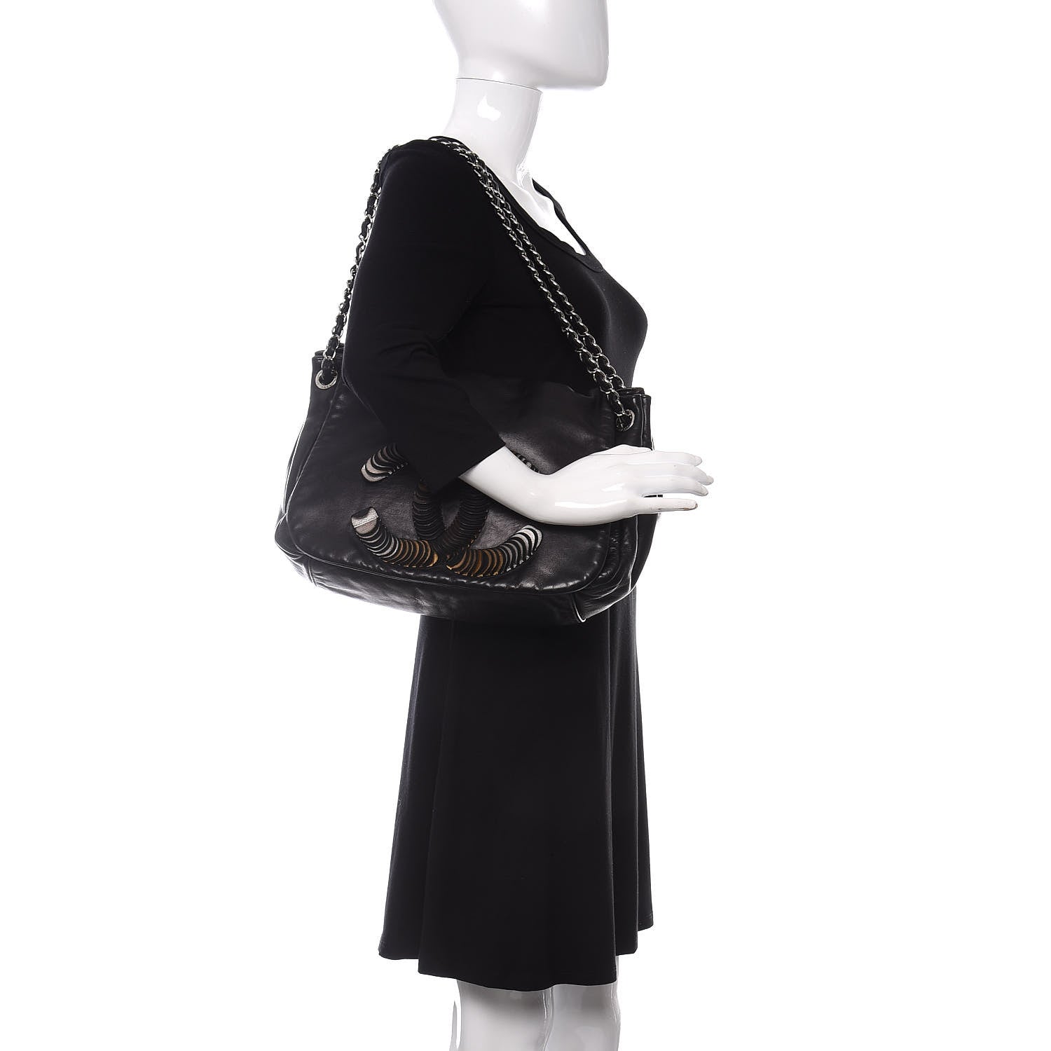 Chanel Lambskin CC Disc Accordion Flap Black 2 of 10