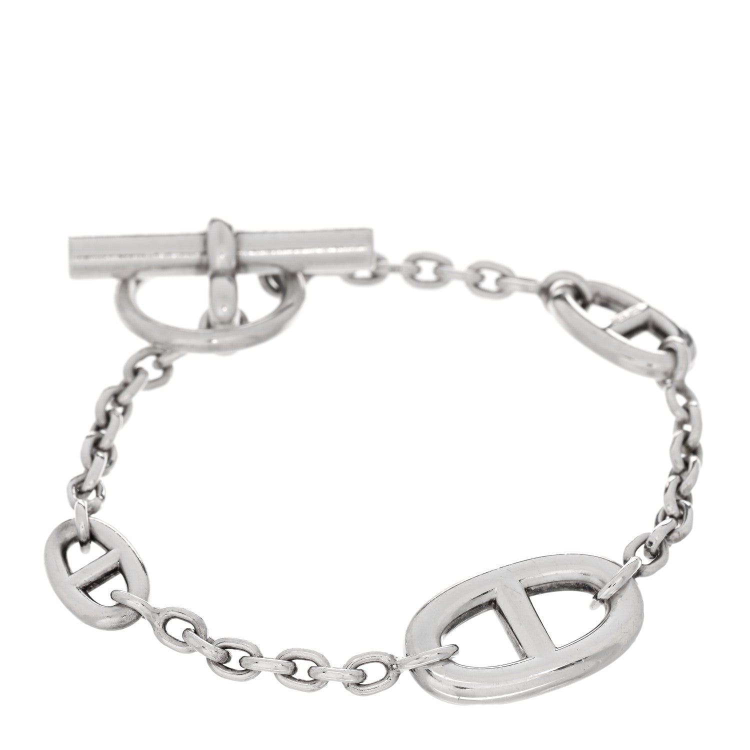 Hermes Sterling Silver Farandole Bracelet LG 1 of 3