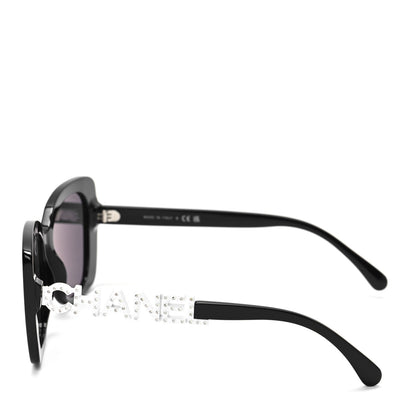 Chanel Acetate Strass Square Sunglasses 5422-B Black White 3 of 6