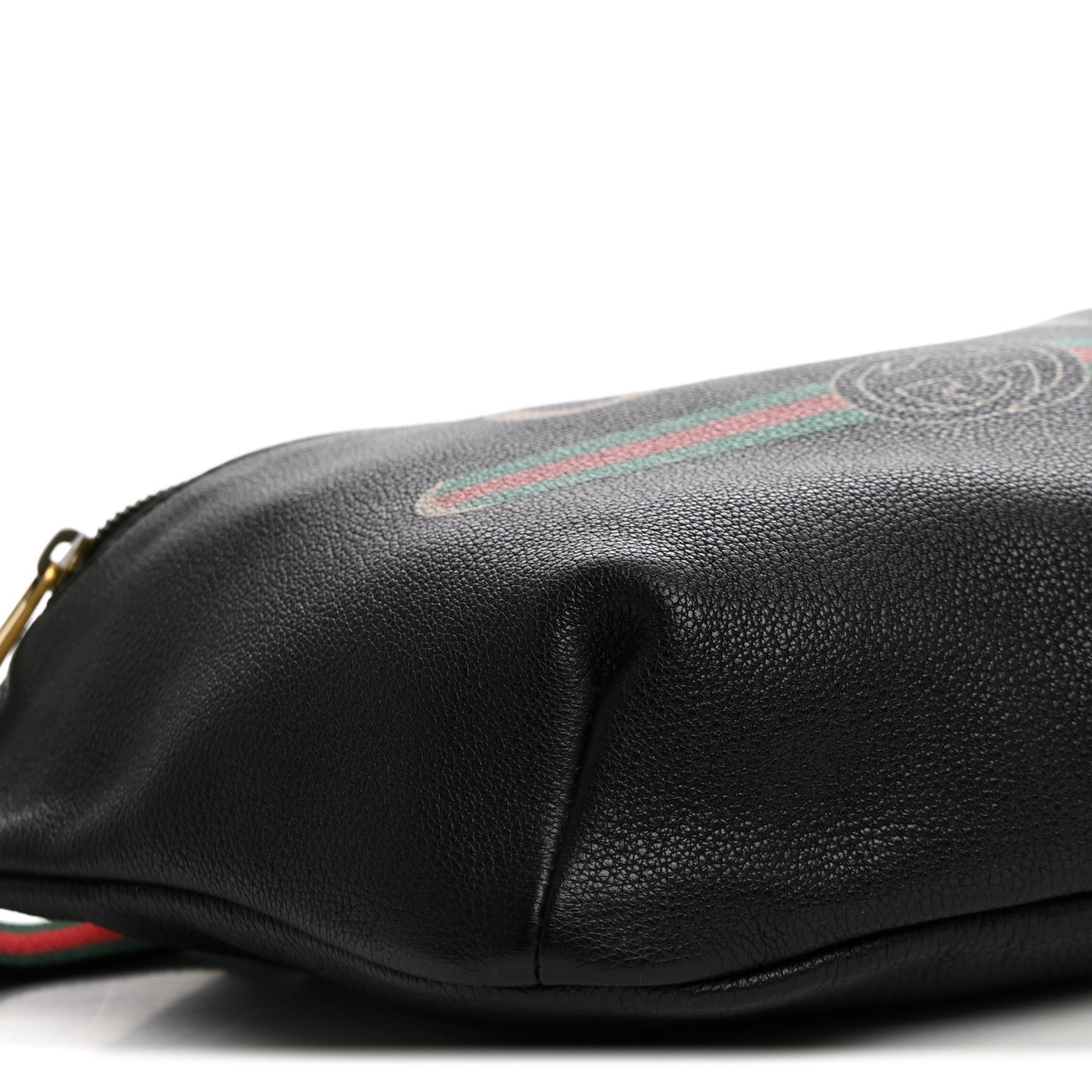 Grained Calfskin Logo Belt Bag Black
