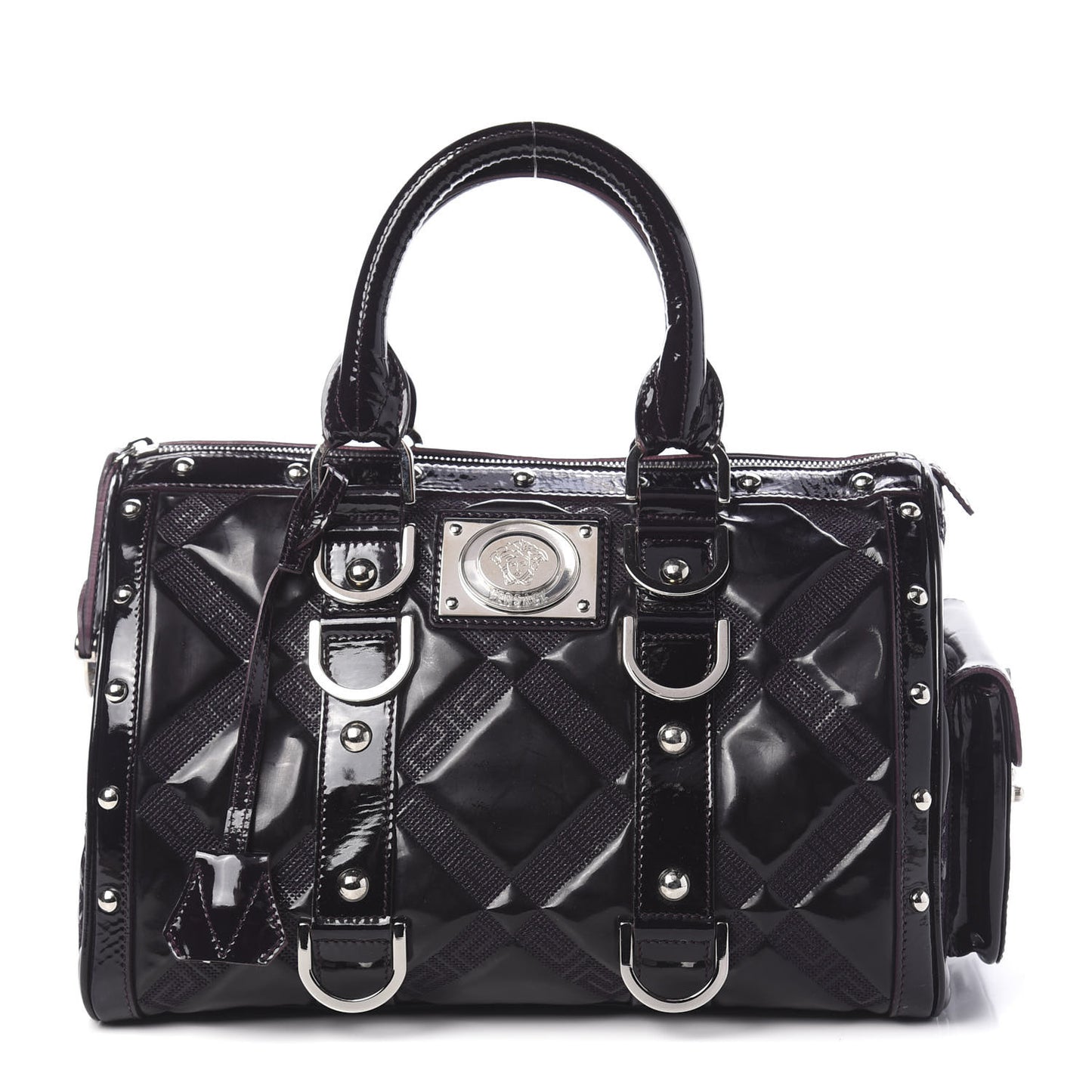 Patent Madonna Satchel Dark Purple