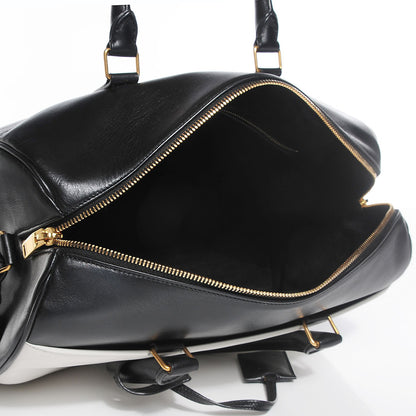 Saint Laurent Smooth Calfskin Small Bi Color Duffle 6 Black White 5 of 9