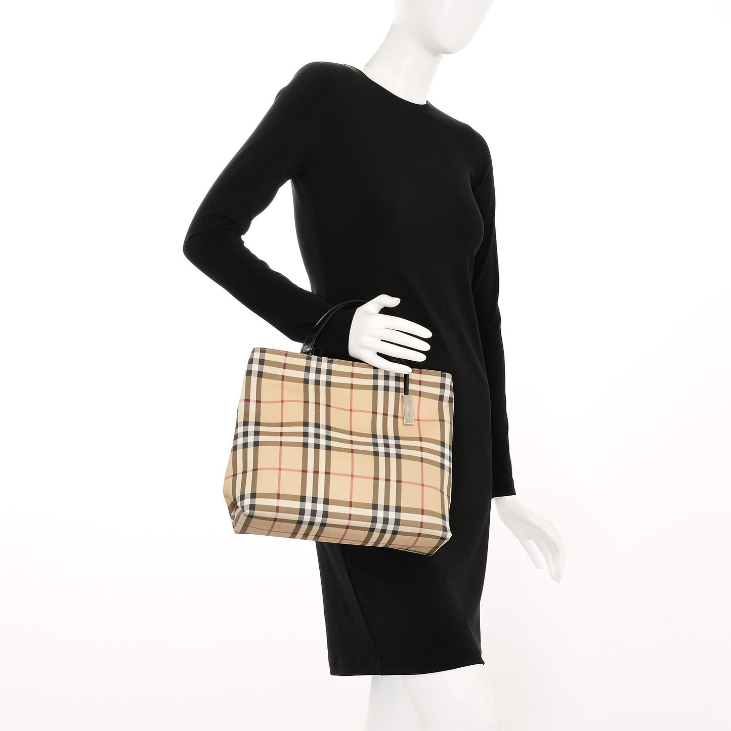 House Check Medium Tote Black