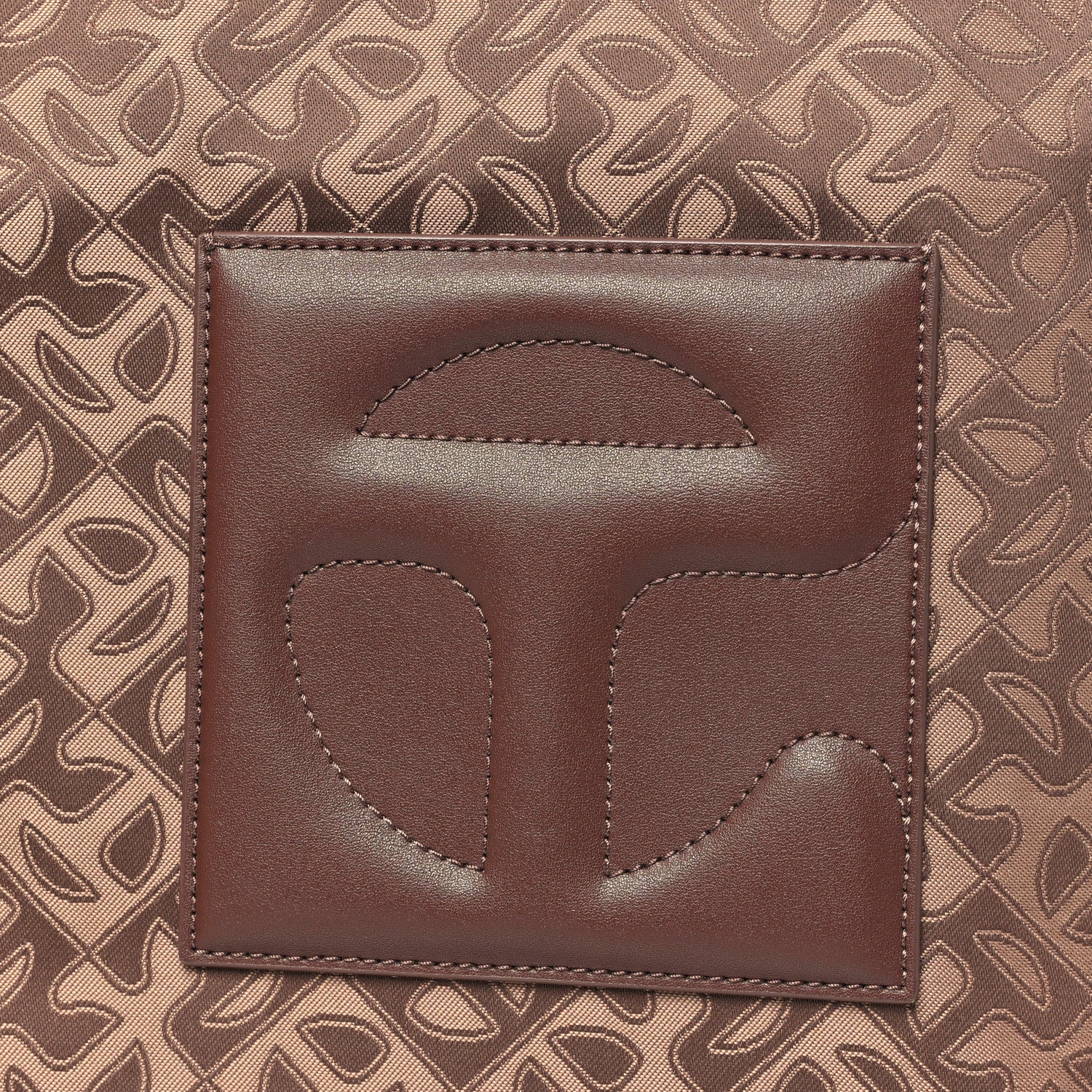 Telfar Monogram Jacquard Medium Shopping Bag Chocolate 7 of 9