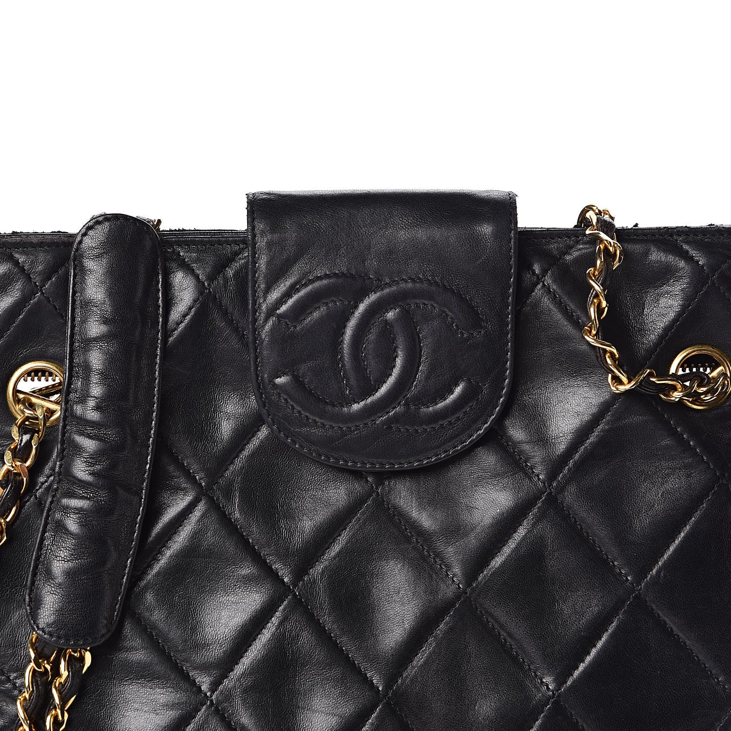 Chanel Lambskin Quilted Shoulder Bag Black 11 of 13