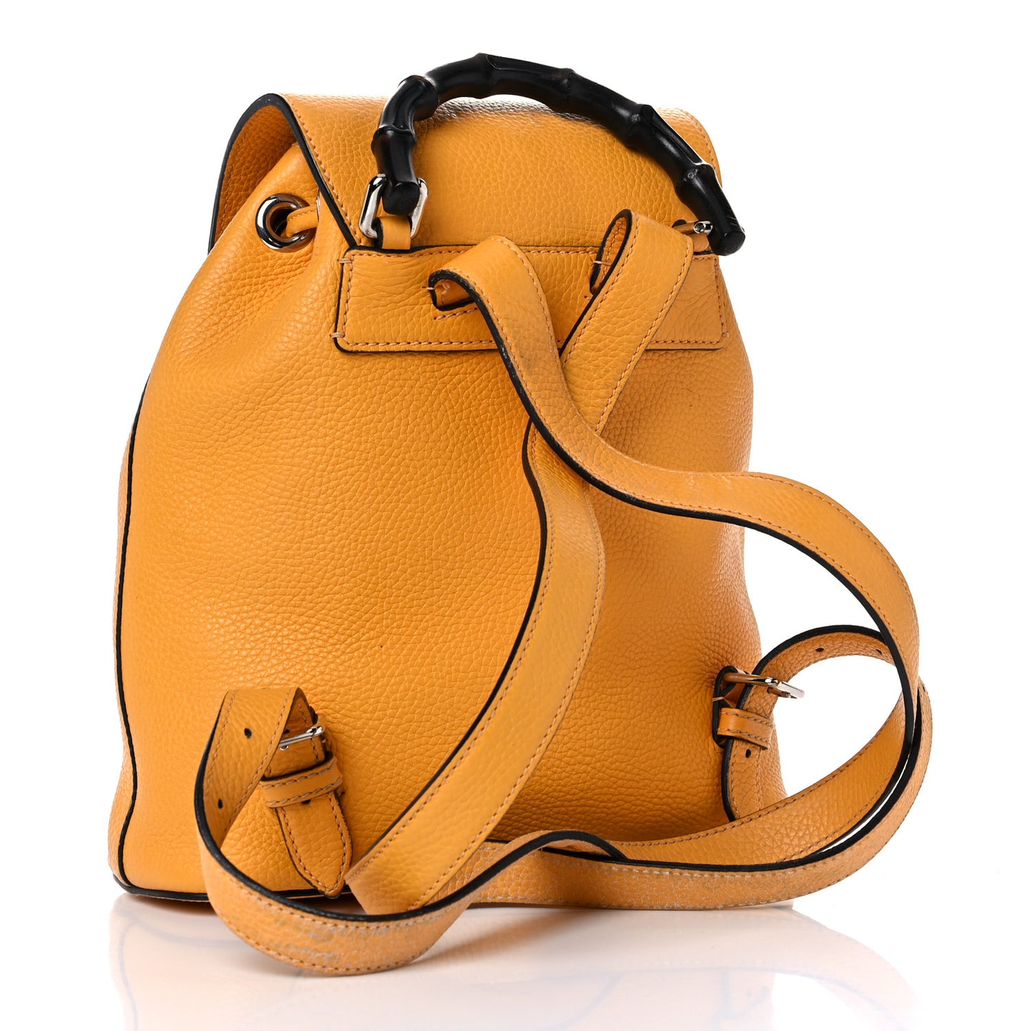 Calfskin Bamboo Small Backpack Yellow