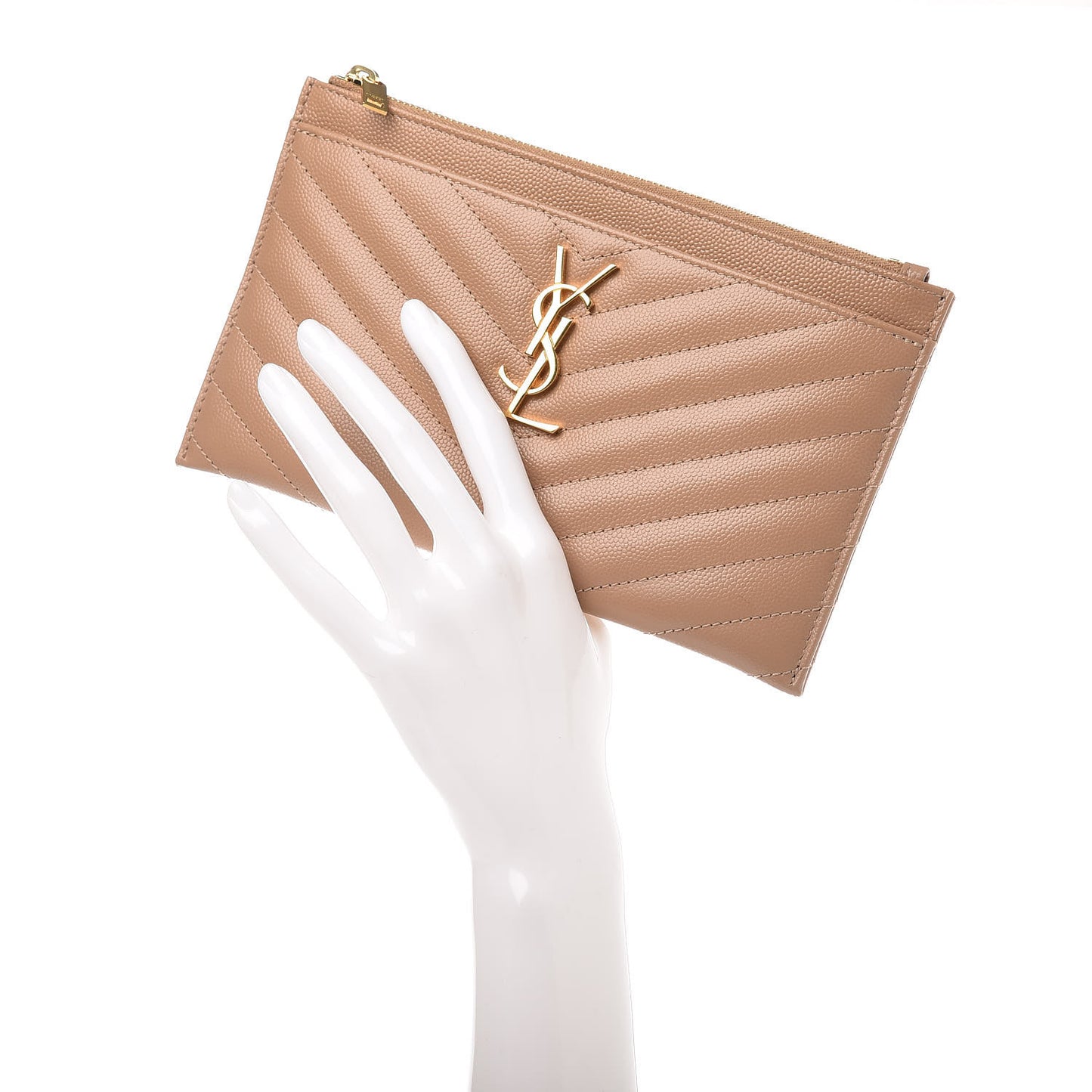 Grain De Poudre Chevron Monogram Bill Pouch Cork