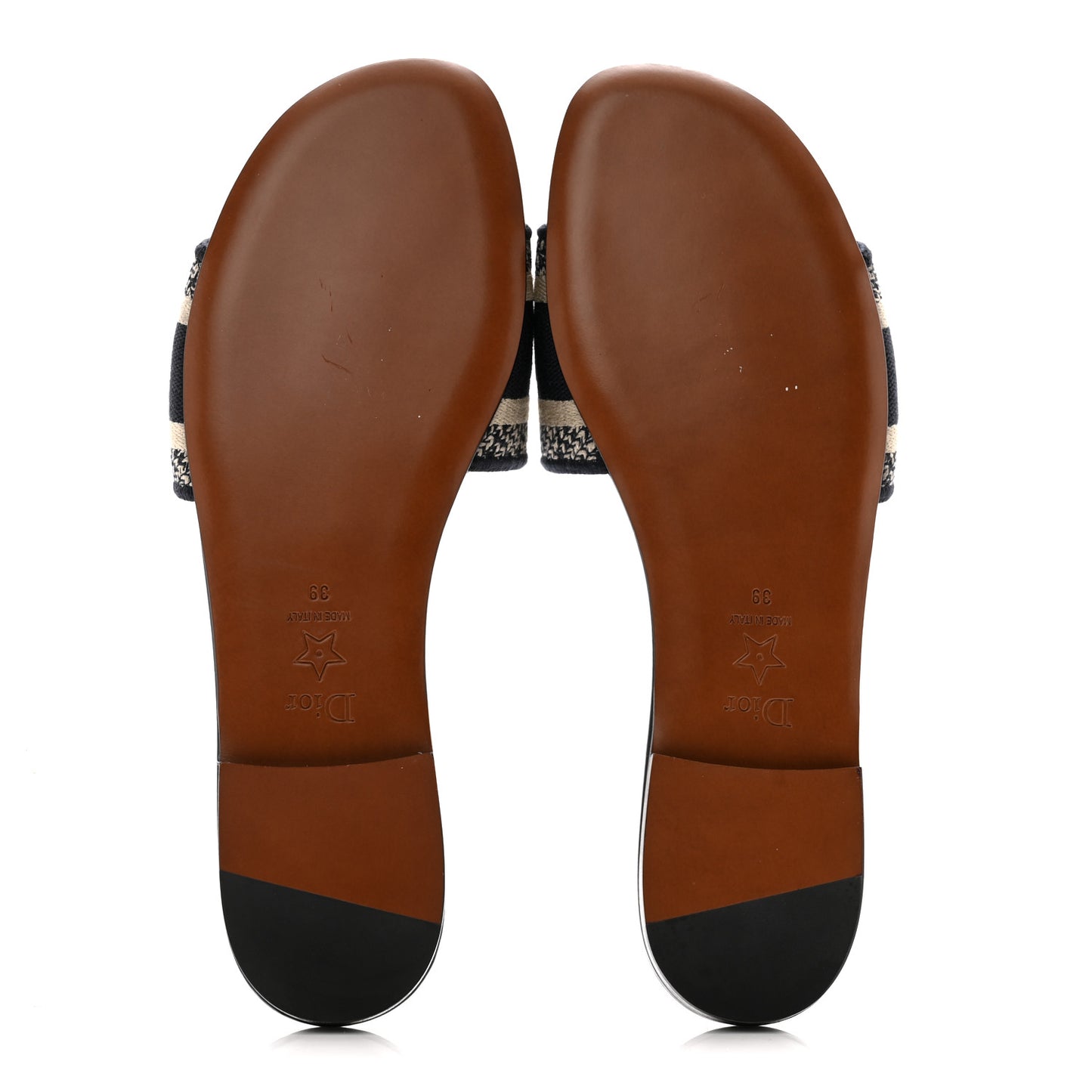 Canvas Embroidered Dway Mules Slide Sandals 39 Deep Blue