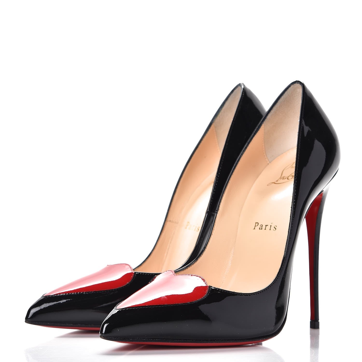Christian Louboutin Patent Corafront 120 Pumps 39 Black Red 3 of 8