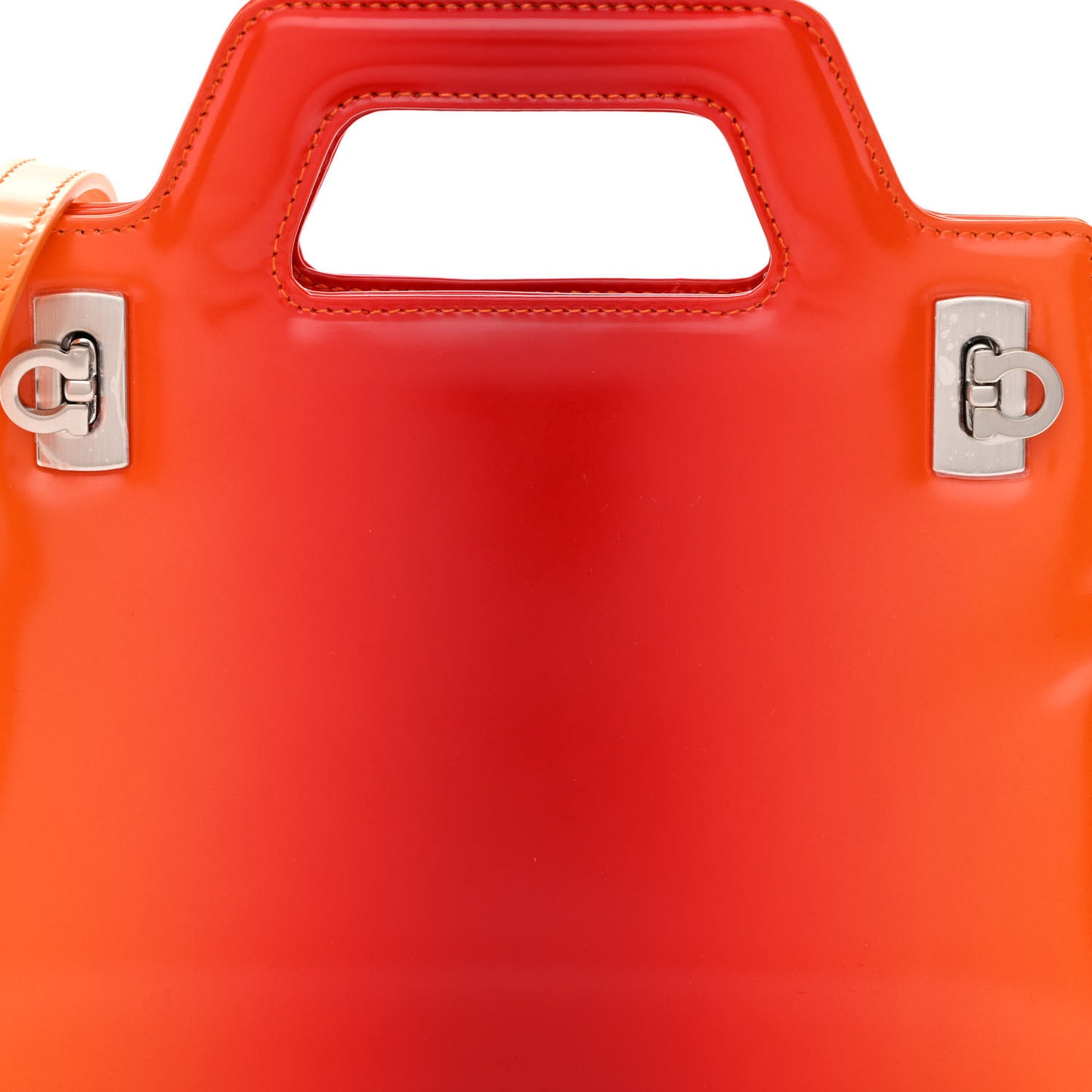 Smooth Airbrushed Calfskin Mini Wanda Top Handle Bag Orange Multicolor