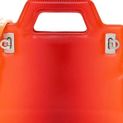 Salvatore Ferragamo Smooth Airbrushed Calfskin Mini Wanda Top Handle Bag Orange Multicolor 8 of 10